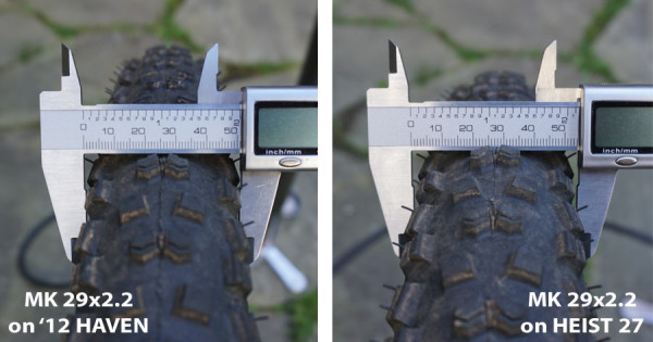 Easton Heist wide mountain bike wheels actual widths and tire widths