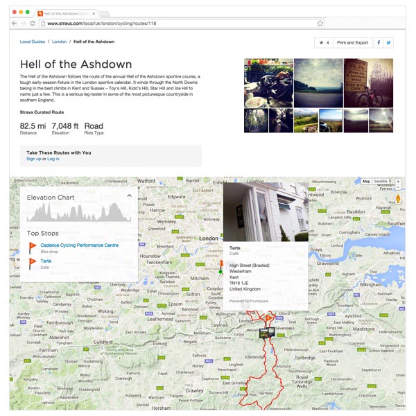 Strava Local cycling map