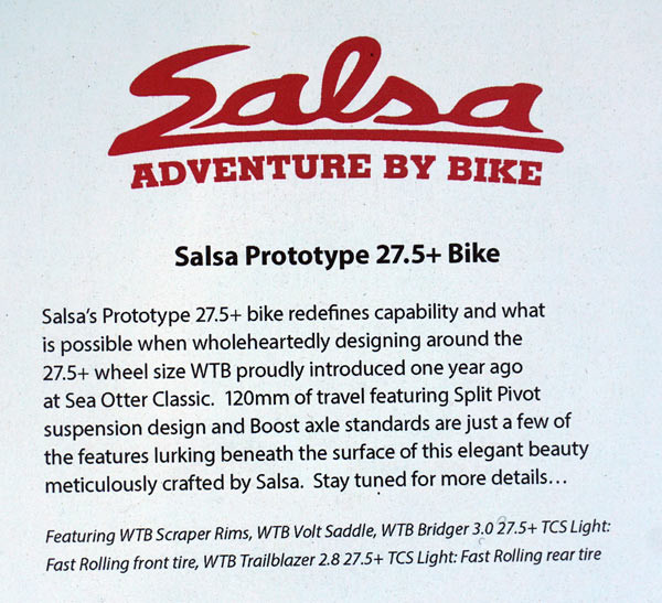Prototype Salsa 275-plus full suspension mountain bike