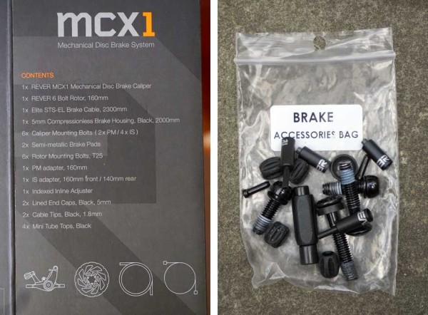 Rever MCX1 mechanical disc brake dual sided pad movement details actual weights and first impressions