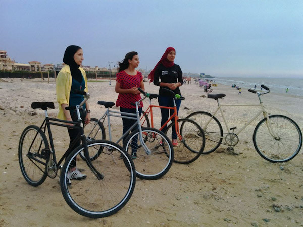 Ain Bicycles- women with bikes in Egypt