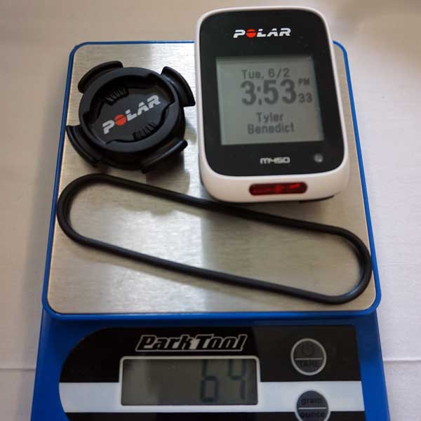 hands on with all new Polar M450 gps cycling computer and actual weights