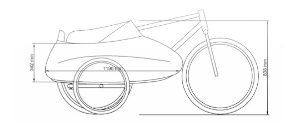 Scandanavian Side Bike, dimensions
