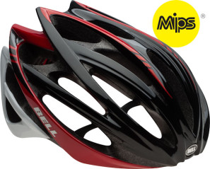 Bell gage with MIPS helmet, black and red