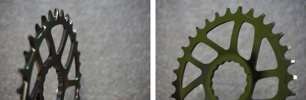 OneUp Components narrow-wide oval chainring collection for race face cinch mountain bikes
