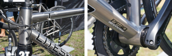 2016 Litespeed T3 titanium road bike with rim and disc brakes on same frame