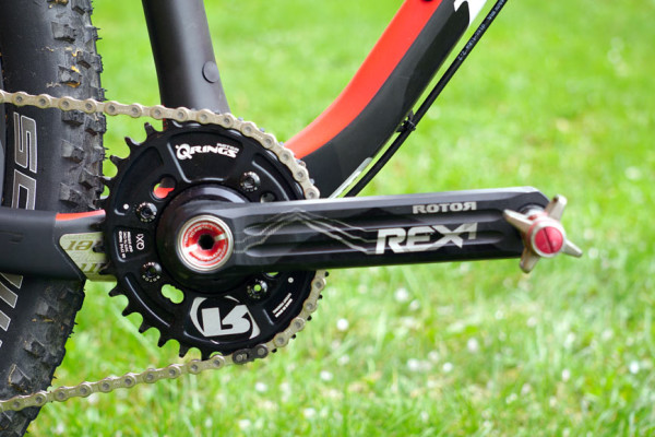 Project XC Race Rocket drivetrain overview with rotor rex single chainring oval crankset