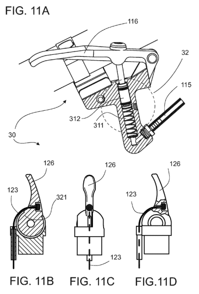 rotor one-way shifter lever with mechanical and hydraulic derailleur patent application drawings on Bikerumor-com