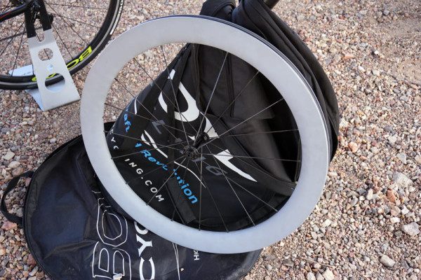 Boyd Cycling 15-pound aluminum road bike wheel for wind tunnel testing