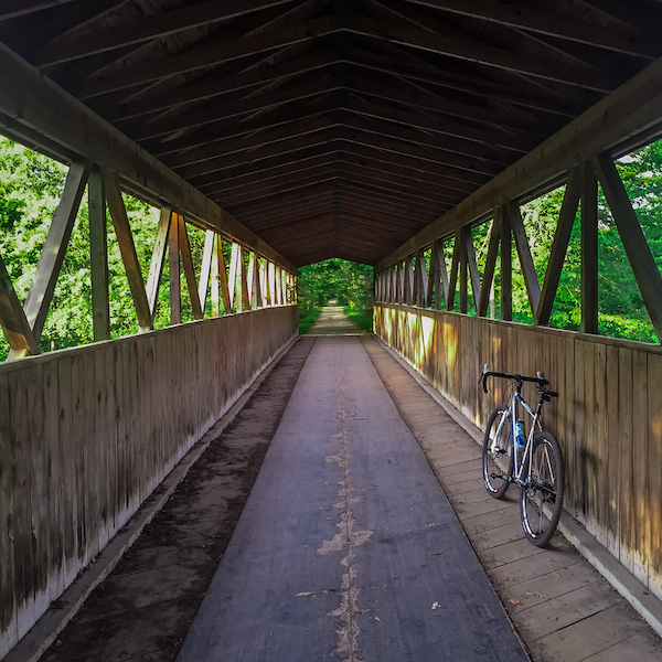 bikerumor pic of the day kal-haven trail covered bridge 