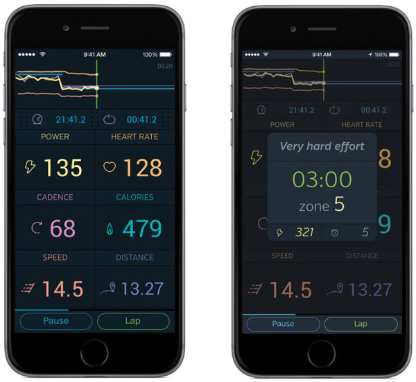 Kinetic InRide smartphone app with power measurement for cycling trainers