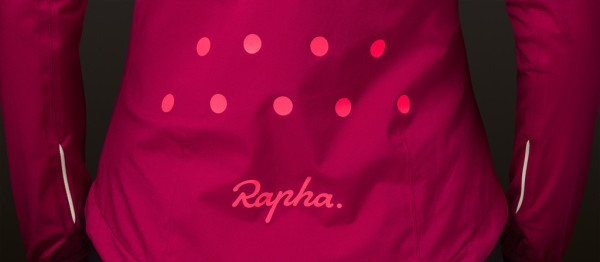 Rapha women's rain jacket, lumbar logo