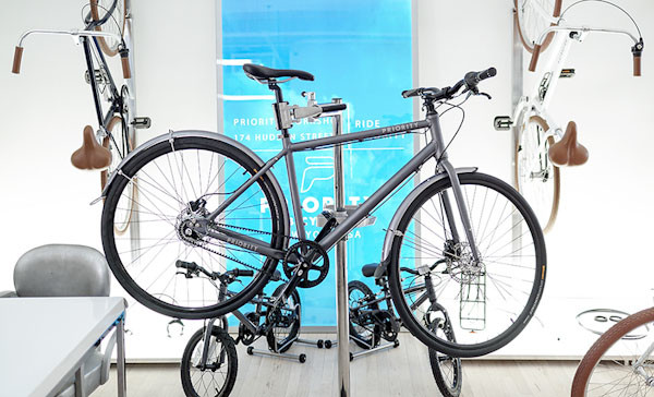 Priority Bicycles Eight, on stand