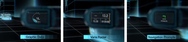 garmin varia vision heads up display for cyclists with navigation and vehicle locations