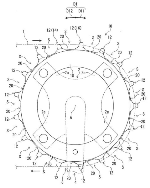 Shimano chainring design with gaps between every other tooth