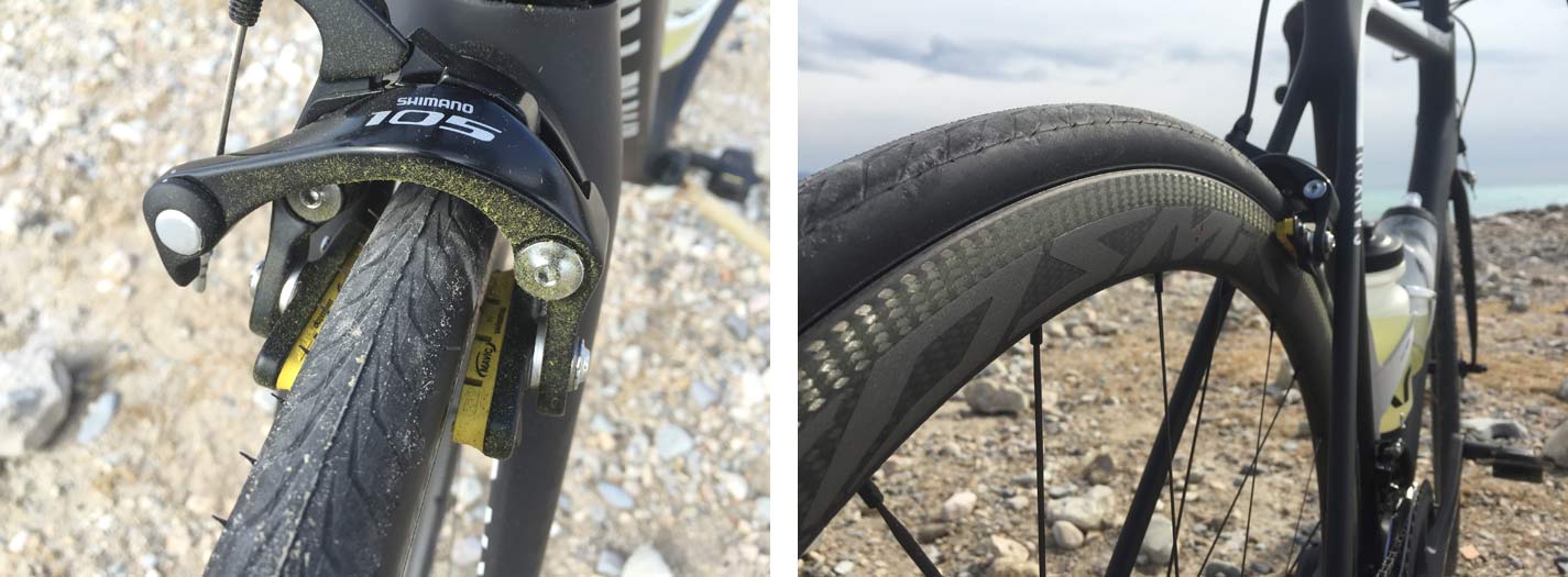 Mavic carbon clinchers have some of the best rim brake stopping power we've tested
