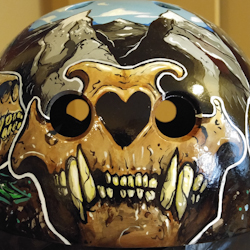 DC Artwork custom painted helmet, cougar skull