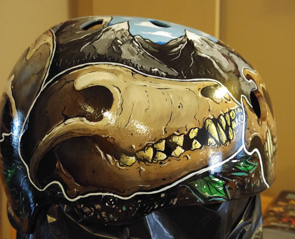 DC Artwork custom painted helmet, left side