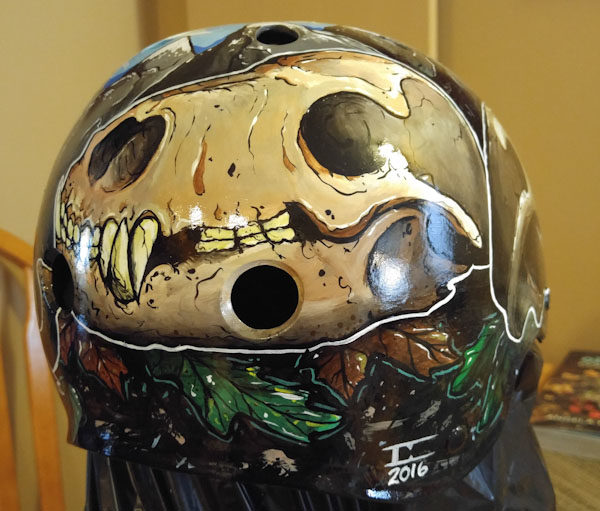 DC Artwork custom painted helmet, rear