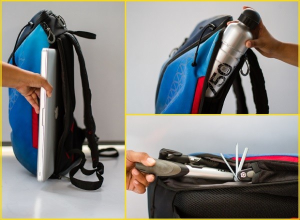 Lumos Aster commuter backpack, storage