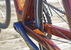 Htech Aeriform wooden road bike, chainstays