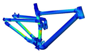 Robot-Bikes_R160_custom-3d-printed-ti-carbon_all-mountain-enduro-trail-mountain-bike_Full_Assembly_stress