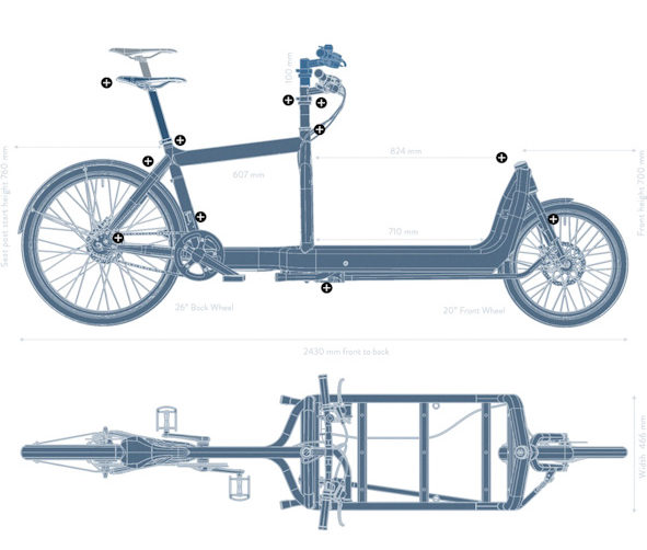 ebullitt cargo bike, dimensions