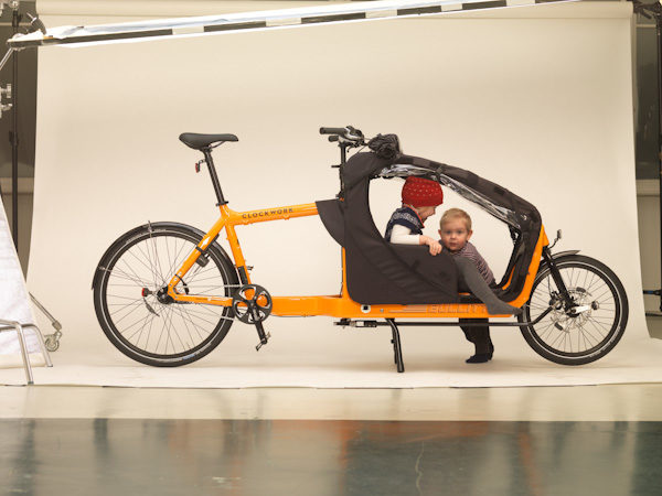 ebullitt cargo bike, with canopy child carrier