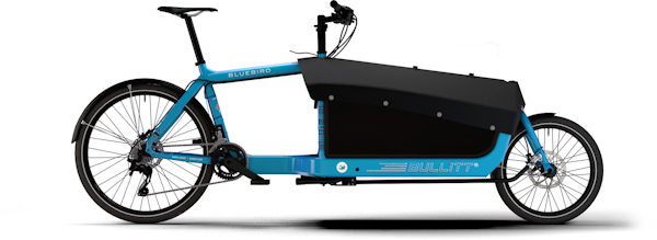 ebullitt cargo bike, with side panels and cover