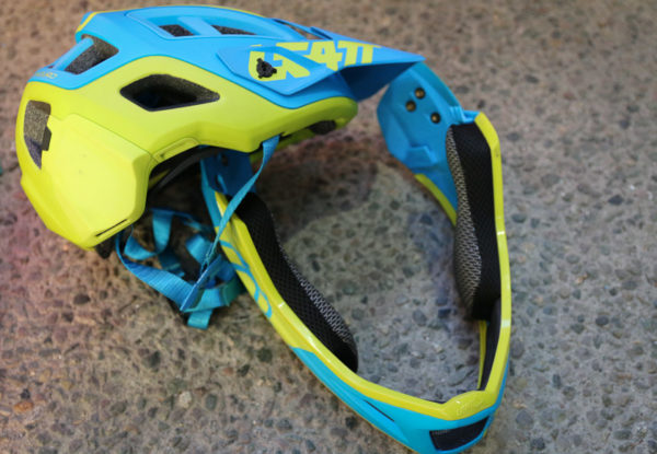full face mountain bike helmet with removable chin bar