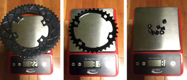 AbsoluteBlack Winter oval road bike chainring actual weights