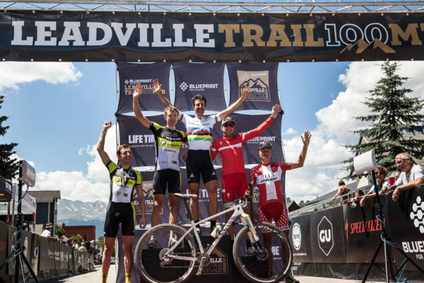The 2015 Leadville Trail 100 podium.