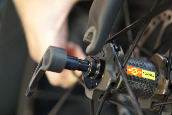 mavic speed release road bike thru axle system is secure like a thru axle but quick like a skewer