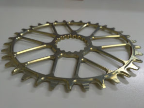 KA Engineering titanium chainring, gold