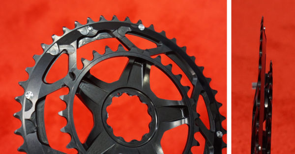 rotor spidering one-piece 46-30 double chainring for gravel and cyclocross road bikes