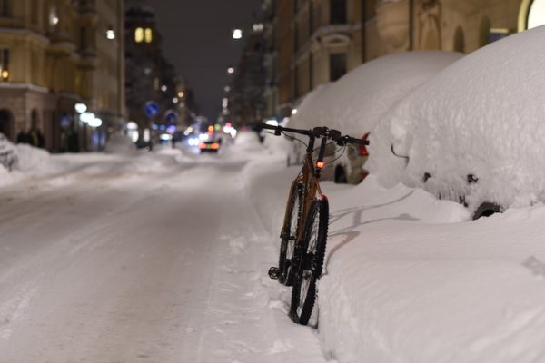 bikerumor pic of the day stockholm sweden bike riding in the snow
