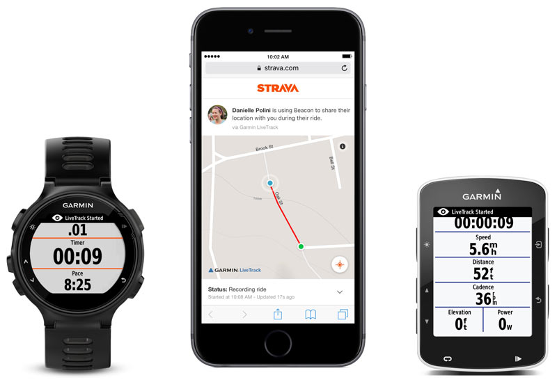 Garmin Connect ALL your activity across devices, shares location via Strava Beacon - Bikerumor