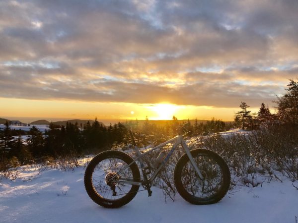 bikerumor pic of the day early morning sunrise eastern canada fat bike ride