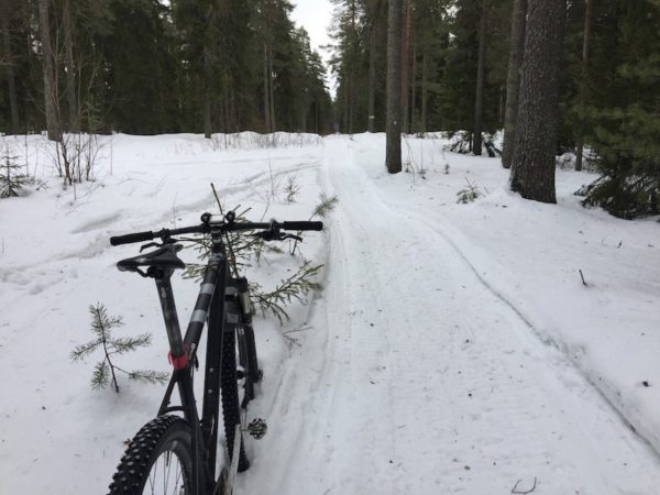 bikerumor pic of the day mountain biking in the snow in Luleå, swedish lapland