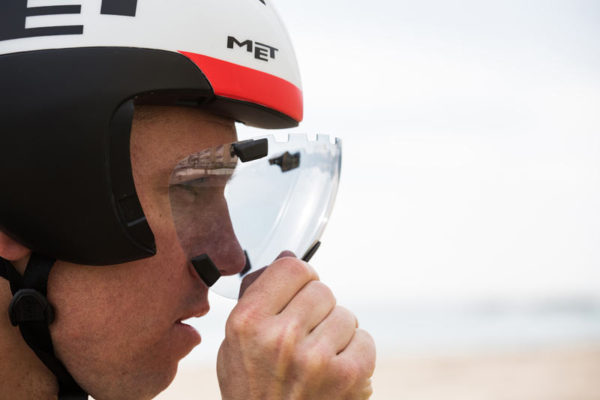 spy shot of MET Drone triathlon tt aero helmet