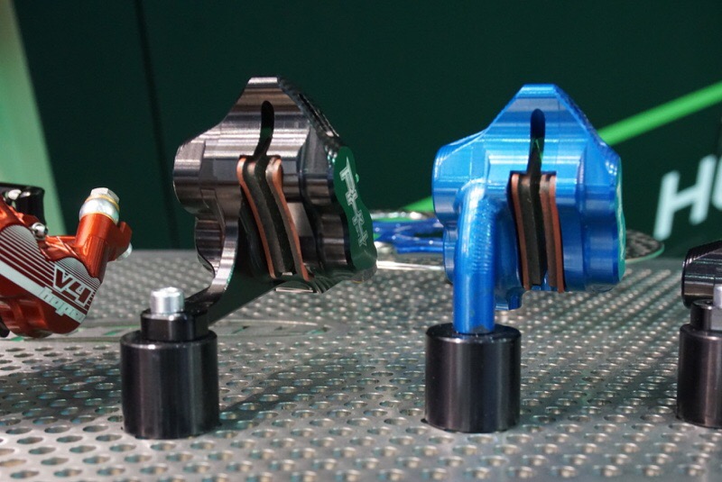Hope Tech four piston hydraulic disc brake caliper upgrades for Shimano and SRAM road bike disc brakes