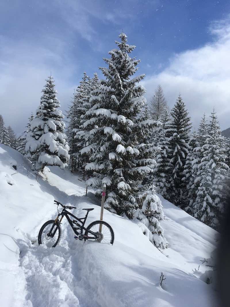 bikerumor pic of the day mountain biking in the snow, Davos, Switzerland