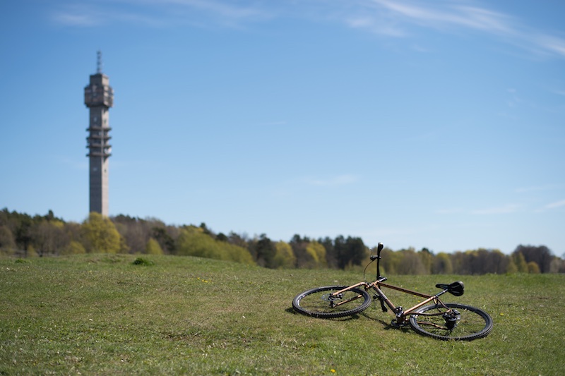 bikerumor pic of the day Stockholm, Sweden, Gärdet with the TV tower Kaknästornet in the distance. Riding my Niner SIR9.