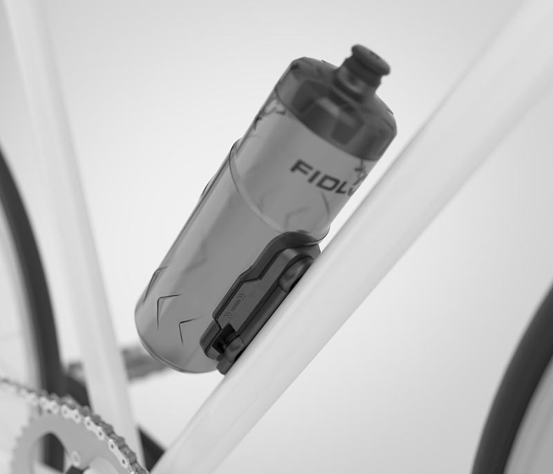 Fidlock cageless water bottle mount twists out with a new design