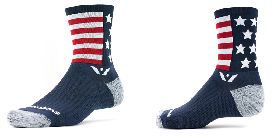 Swiftwick socks add new geometric patterns and patriotic spirit - Bikerumor