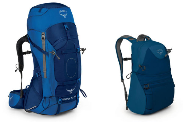 Summer 2017 Osprey Aether AG lightweight overnight hiking backpacks and daypacks