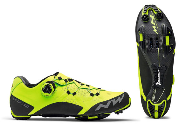 Northwave Ghost XC carbon sole Xframe lacing CX cross-country race mountain bike shoes hi-vis yellow