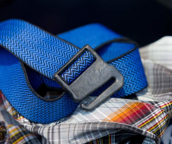 All adventure belt with stretch strap and non-metal carbon fiber buckle for travel