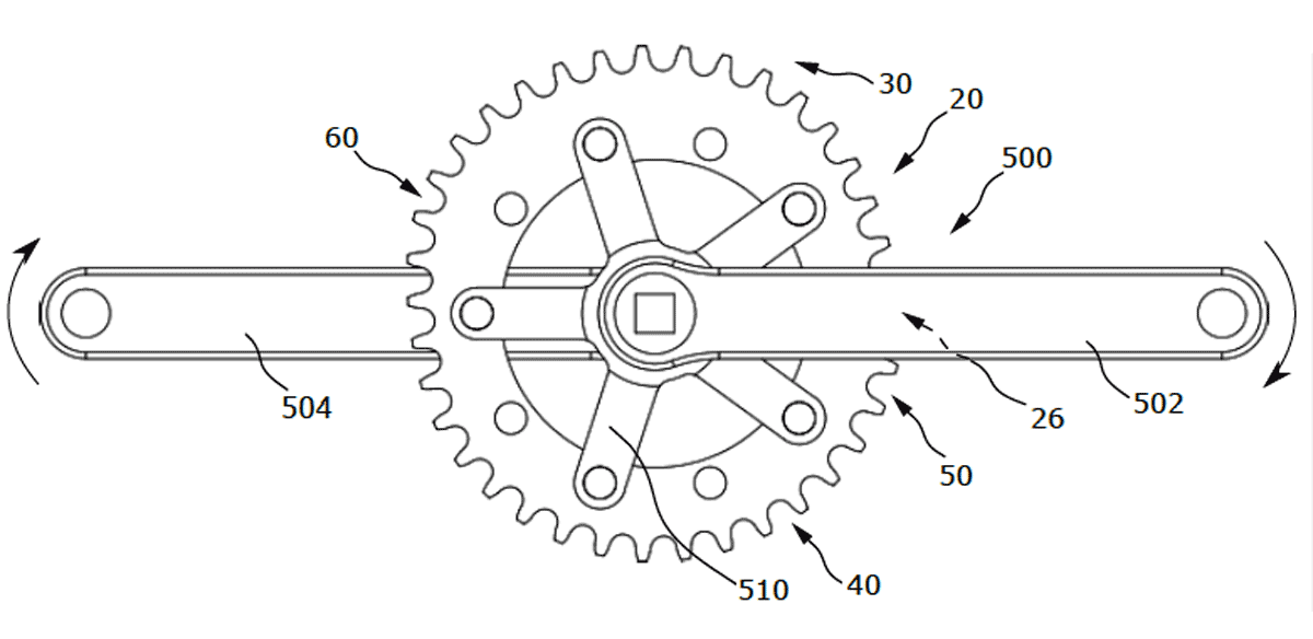 oblong off-center chainring patent to make climbing easier