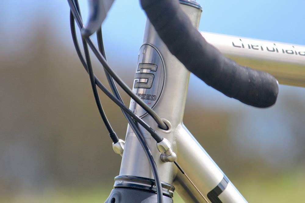 2018 Litespeed Cherohala titanium gravel road bike has mounts for fenders and pannier rack bags